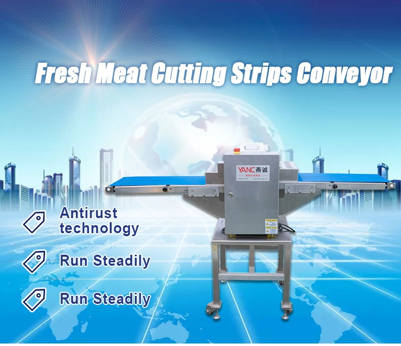 500mm Speed of Conveyer Belt Meat Strips Cutting Machine