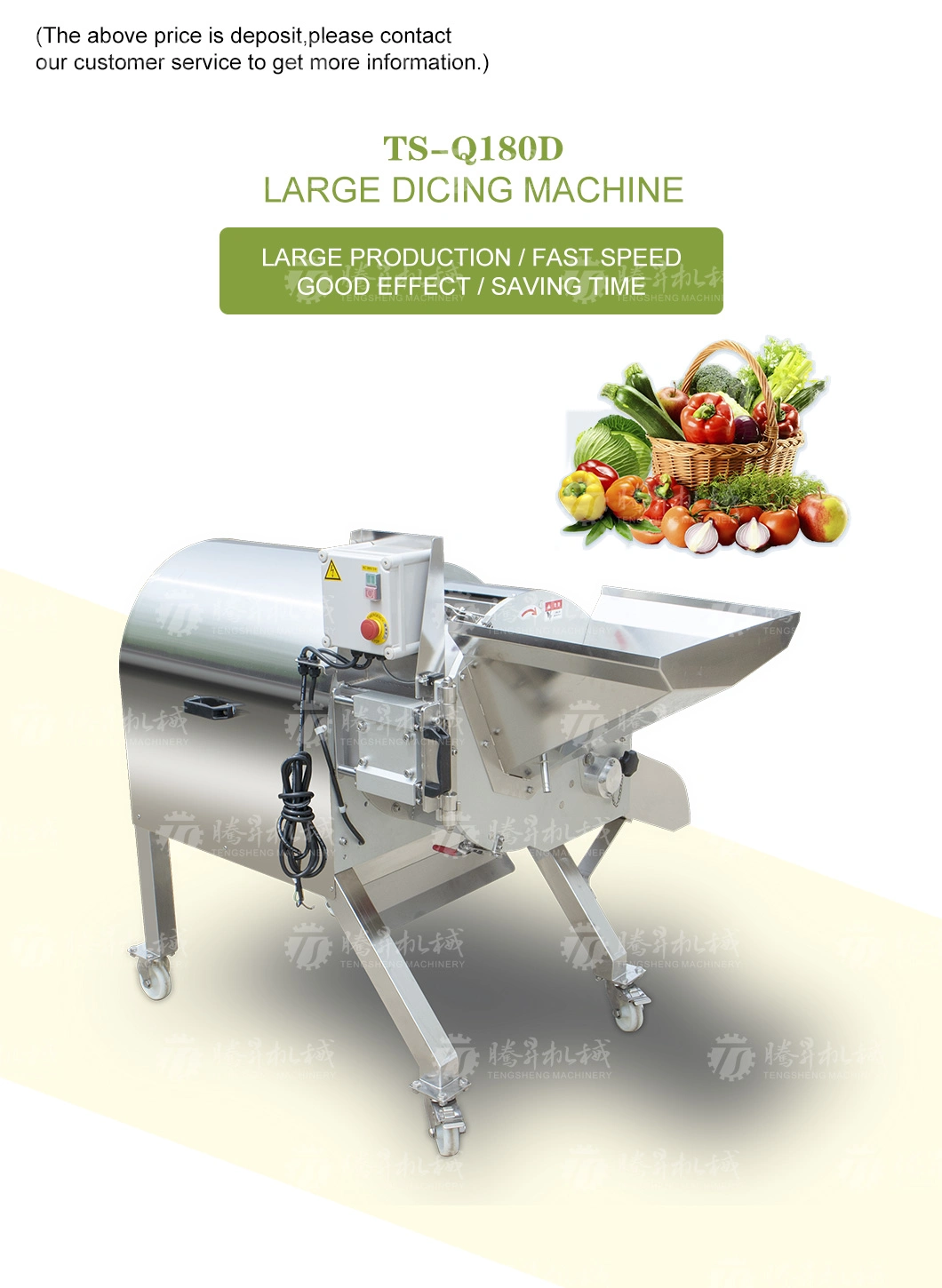 Vegetable Fruit Multifunctional Slicer Cutting Machine Commercial Potato/Cucumber/Carrot/Onion Dicing Machine (TS-Q180D)