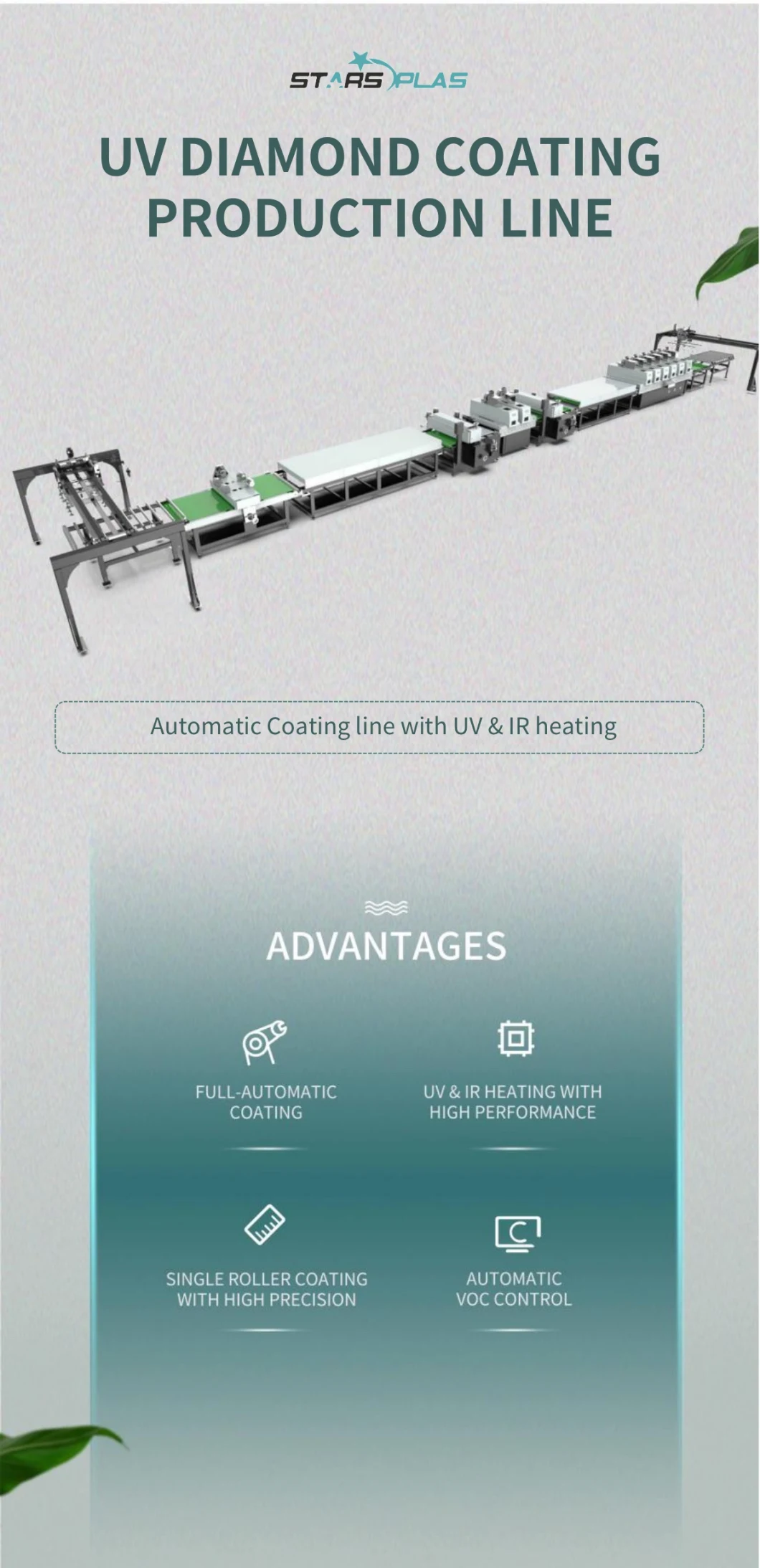 High Speed Spc Flooring Full-Automatic Coating UV Coating Production Line