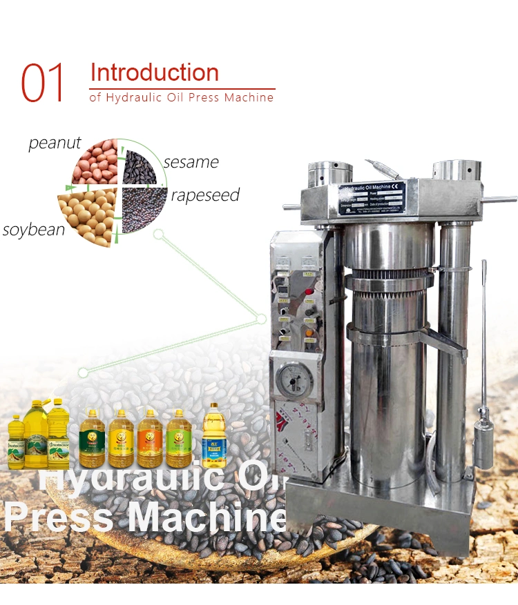 Factory Supply Hydraulic Cold Press Oil Making Extraction Press Machine